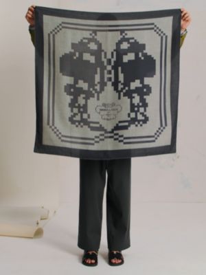 Brides de Gala Pixel scarf 100 - Grey | Hermès USA
